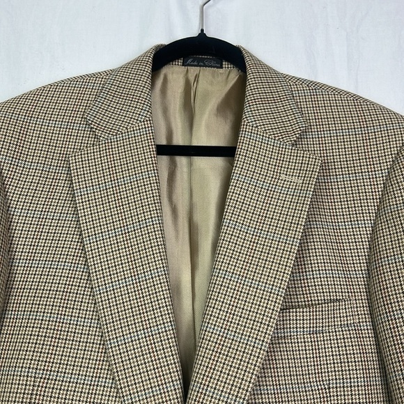 Cezar Del Prado Silk Wool Blend Houndstooth Two Button Blazer Sport Coat… - Picture 2 of 15